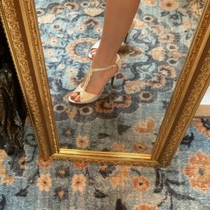 white sparkly t-strap heels